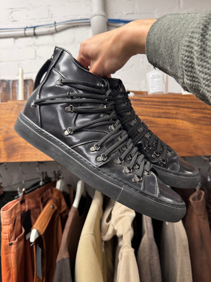 AW2010 Raf Simons ‘Multi-Lace’ High Top Leather Sneakers