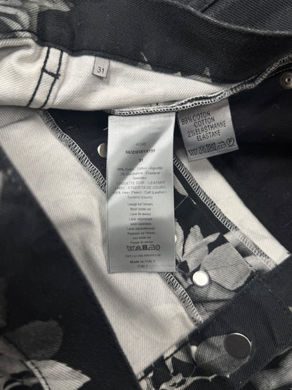SS2018 Dior Homme ‘Rose Print’ Unaltered Black Skinny Denim