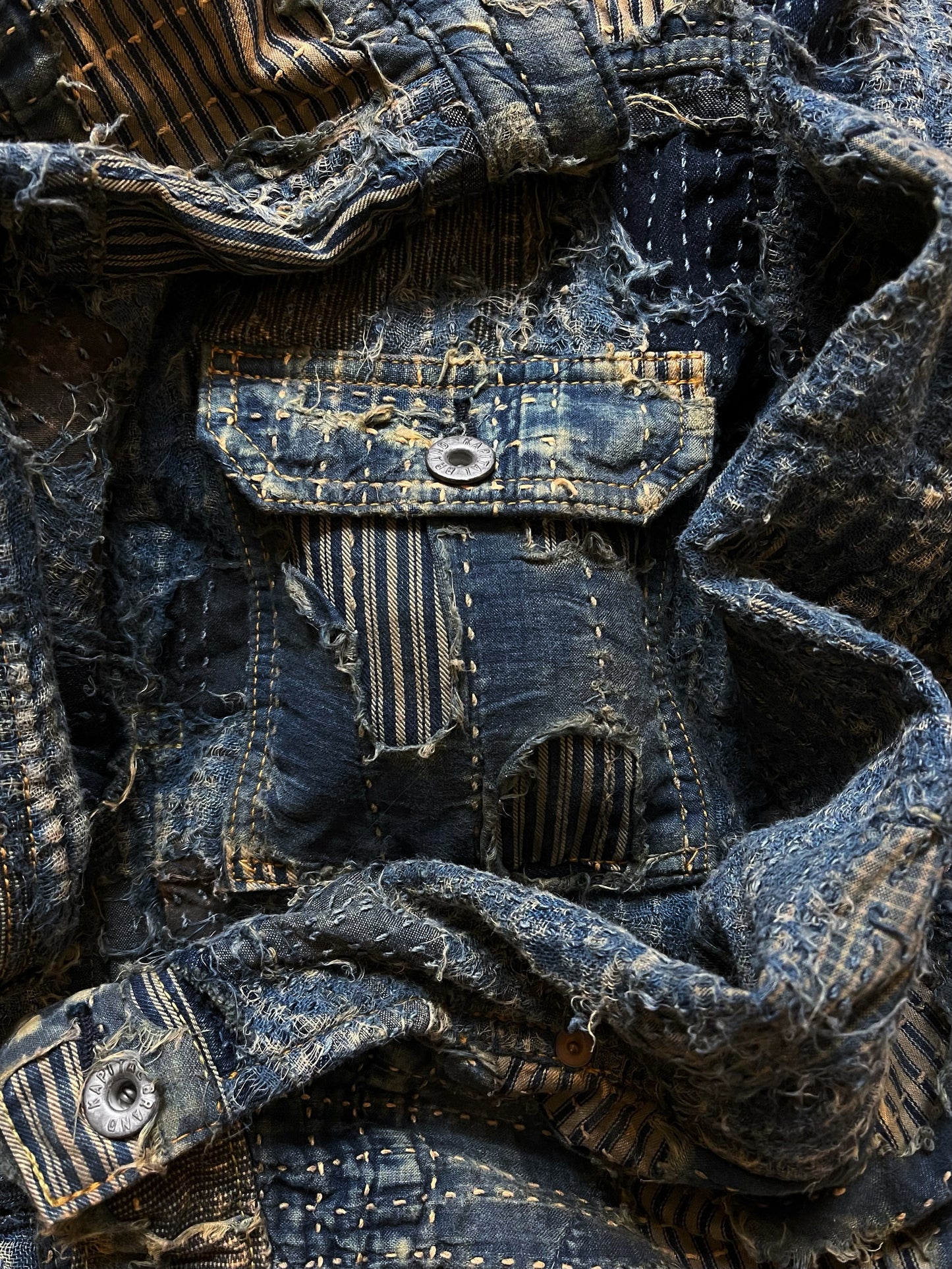 Spring Summer 2024 Kapital ‘Boro’ Patchwork Repaired Denim Jacket