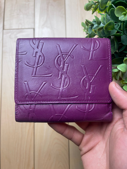 Yves Saint Laurent Purple Monogram Wallet