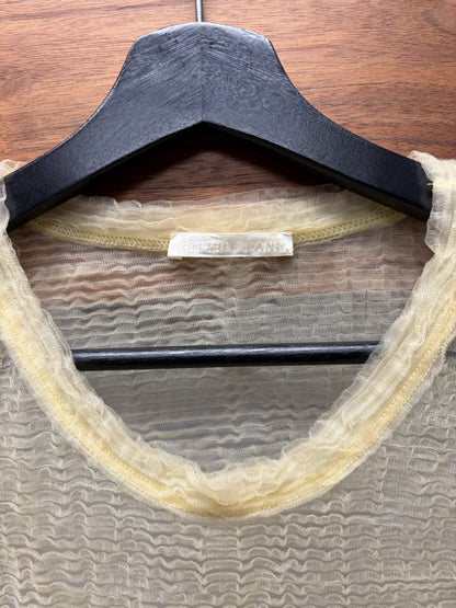 SS1998 Helmut Lang Runway ‘Ruffled Mesh’ Cream White Tank Top