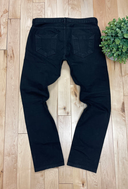 Rick Owens ‘Detroit’ Cut Waxed Black Denim