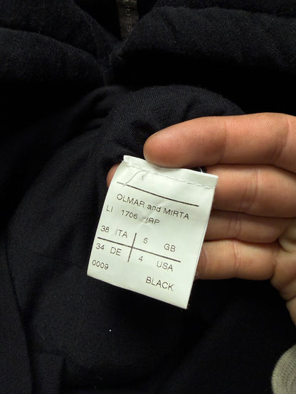 Rick Owens ‘Lilies’ Padded Black Bomber Jacket with Elongated Skinny Sleeves