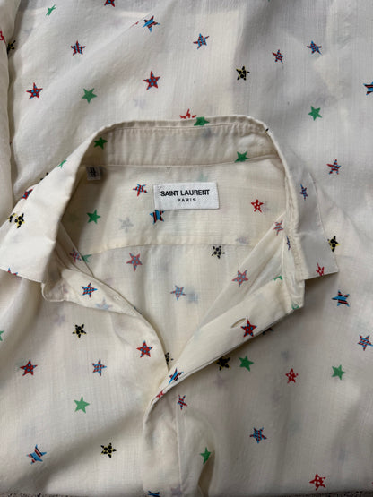 SS2018 Saint Laurent ‘Stars’ Silk Button Down Shirt