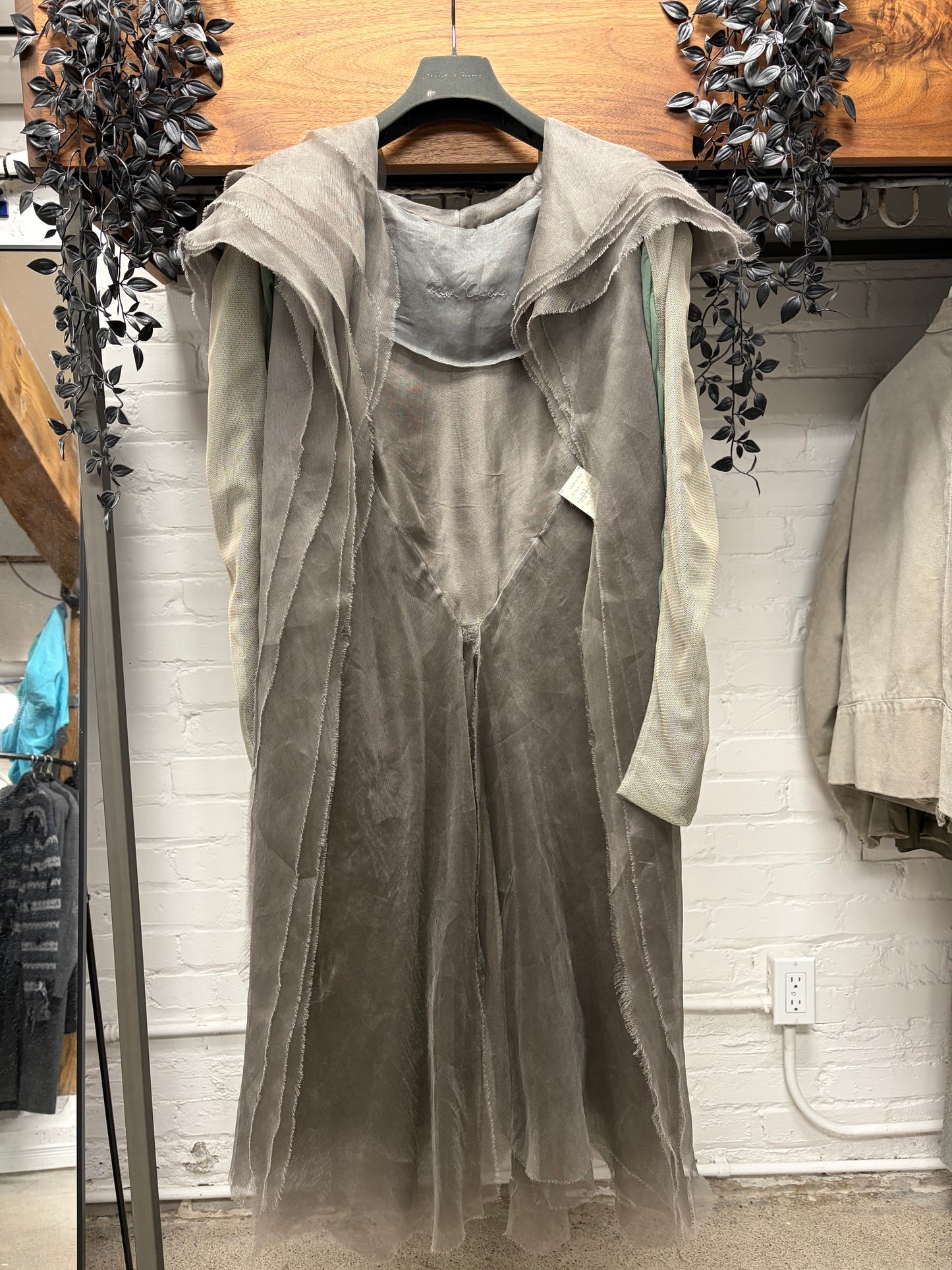 Rick Owens O&M era Frayed Silk ‘Organza’ Dust Cardigan