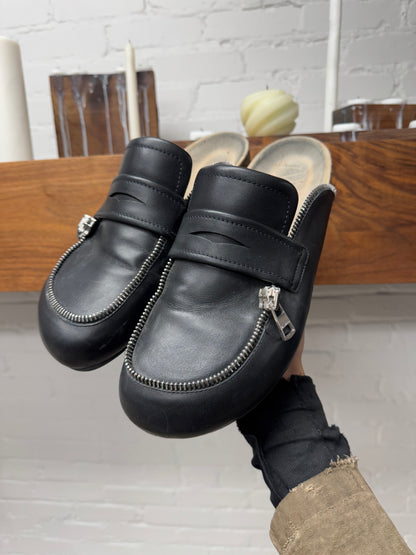 J.W. Anderson ‘Zipper Track’ Leather Slip On Mules