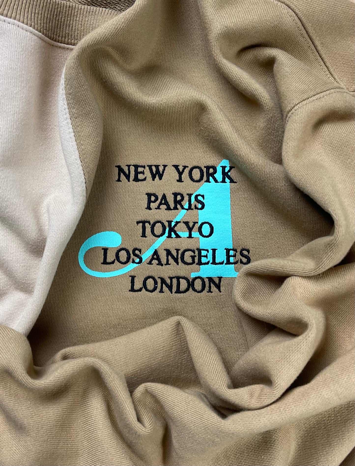 Awake NYC Two Tone Brown Chest Logo Sweatshirt