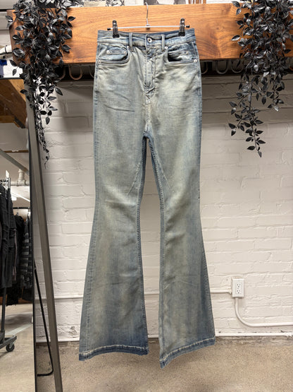 Rick Owens ‘Bolans’ Sky Blue Flared Leg Denim