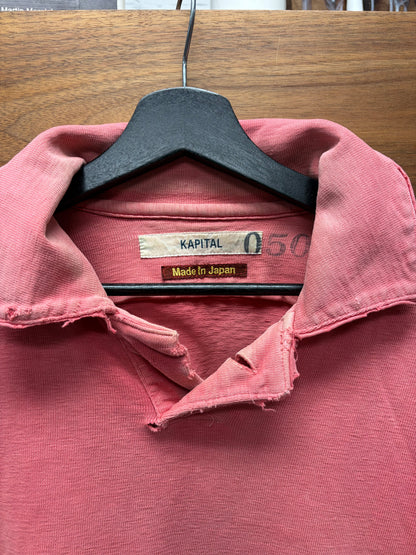Kapital Sun-Faded Red Vintage Inspired Polo