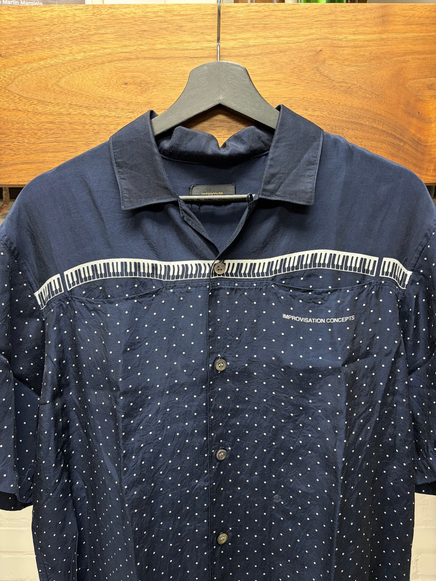SS2017 Undercover ‘Piano’ Rayon Short Sleeve Camp Collar Shirt
