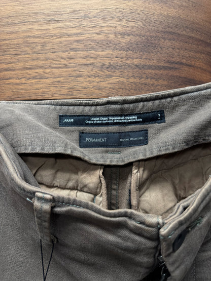 AW2021 Julius ‘Gas Mask’ Heavy Cotton Brown Wide Leg Cargo Pants