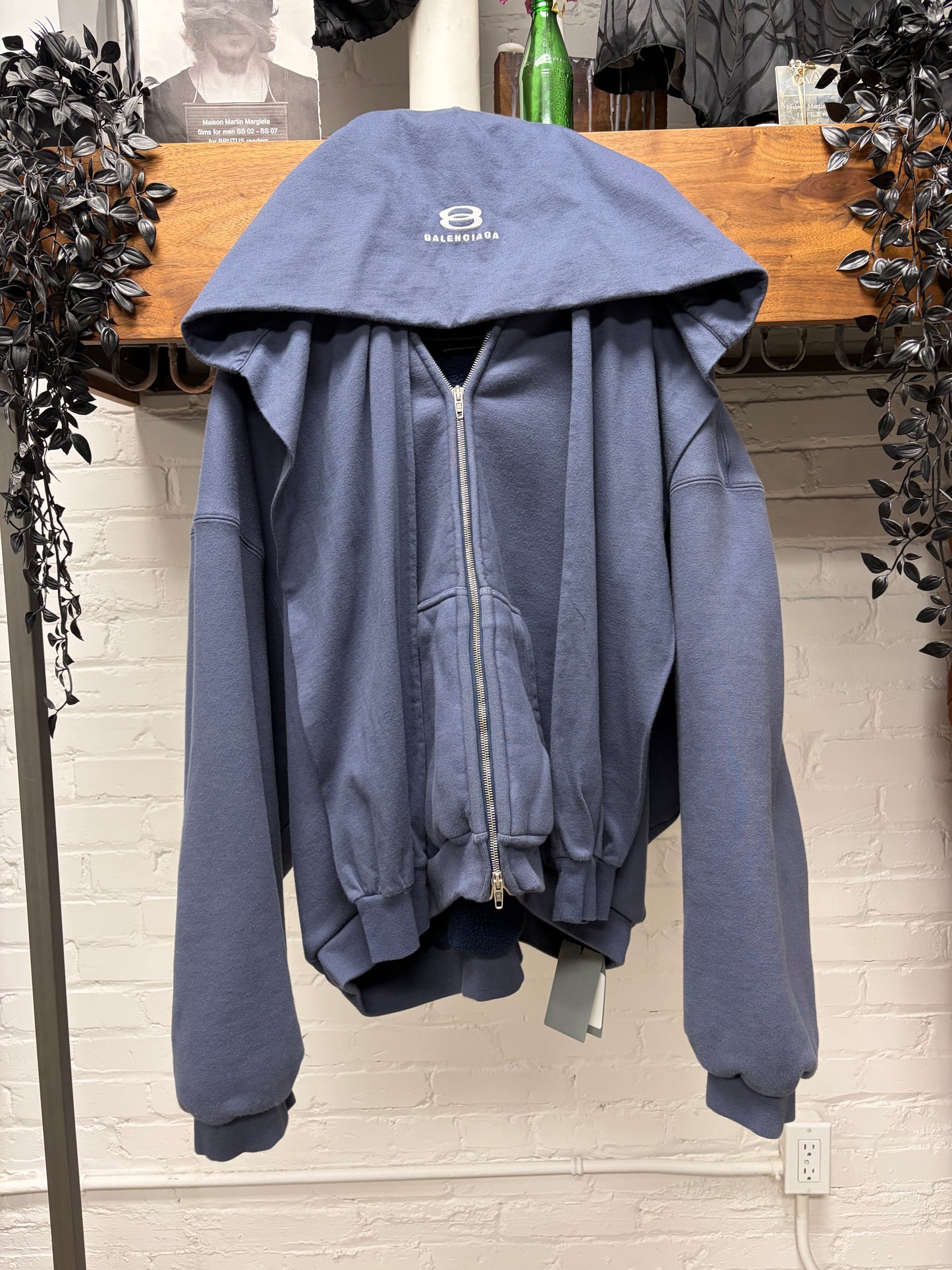 SS2025 Balenciaga ‘Incognito’ 4 Sleeve Blue Zip-Up Hoodie