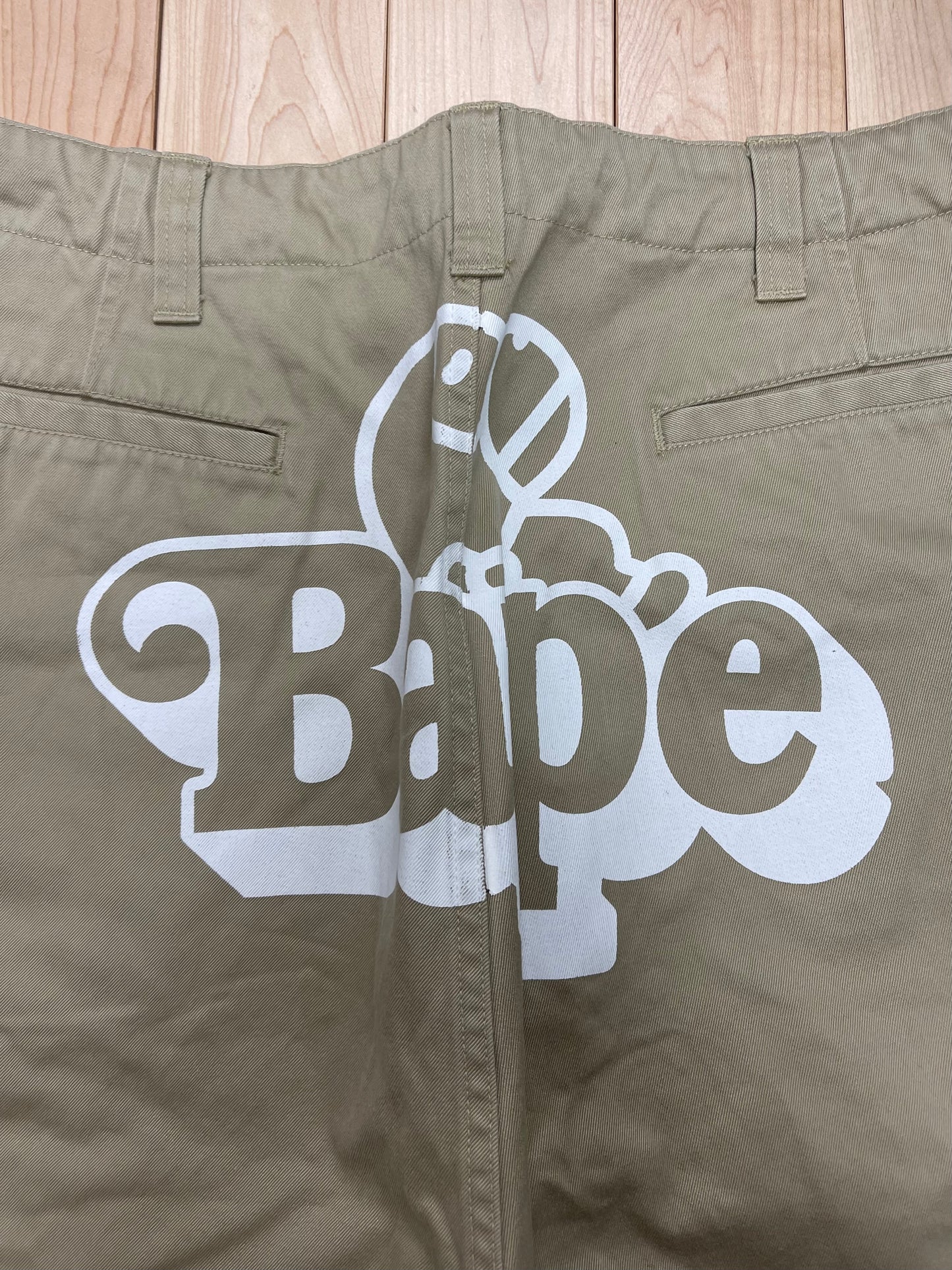 2000s Bape Baby Milo ‘Sleeping’ Logo Wide Leg Shorts