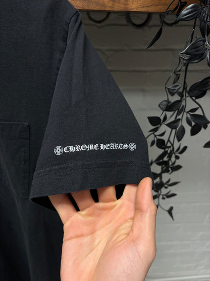 Chrome Hearts ‘Scroll Neck’ Black Ringer Short Sleeve Shirt