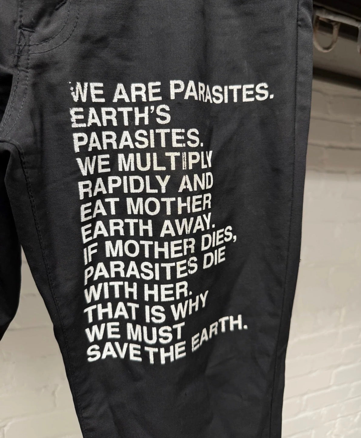 SS2002 Junya Watanabe x Levi’s ‘Earth’s Parasites’ Poem Black Trousers