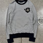 Balmain ‘Eagle’ Crest Patch Striped Black/White Knit Sweater