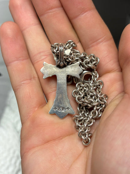Chrome Hearts Large ‘Double Cross’ Stacked 925 Silver Pendant