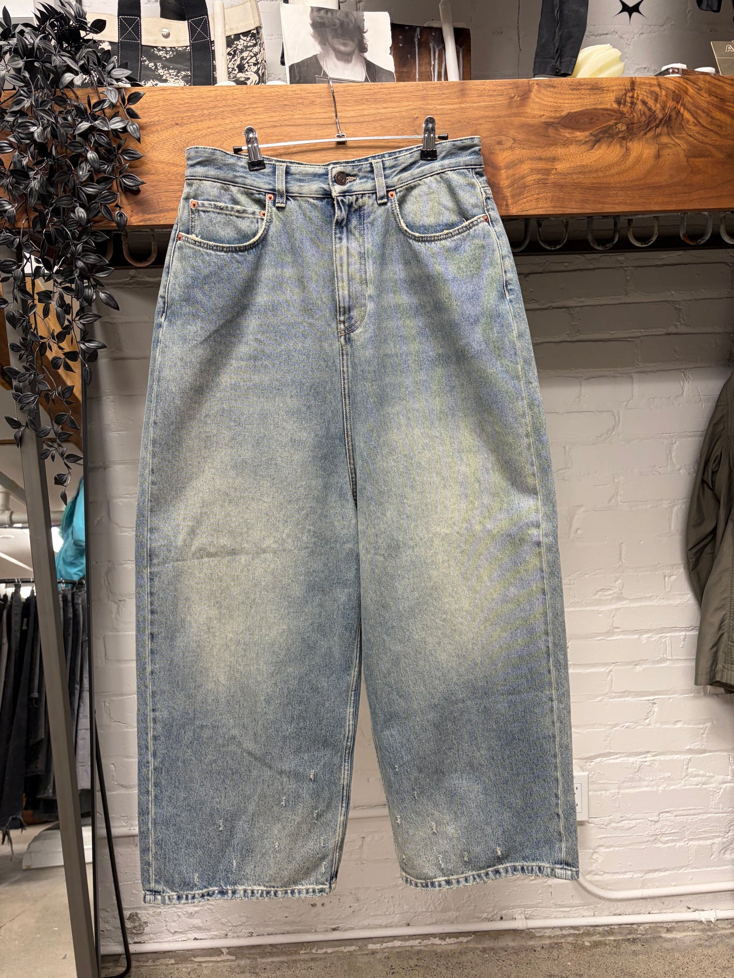 2024 Balenciaga Wide Leg Washed Blue Baggy ‘Skater Cut’ Denim
