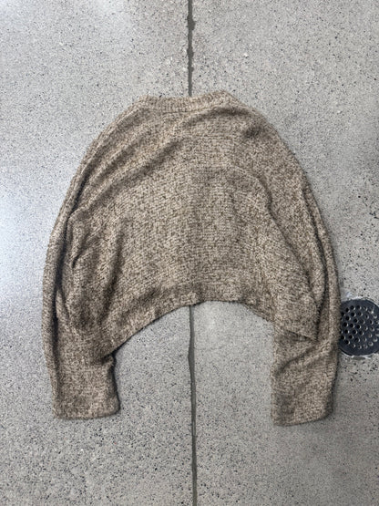 Issey Miyake ‘Shag’ Cropped Brown Wool Cardigan