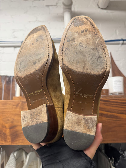 Saint Laurent Brown Suede ‘Wyatt’ Boots