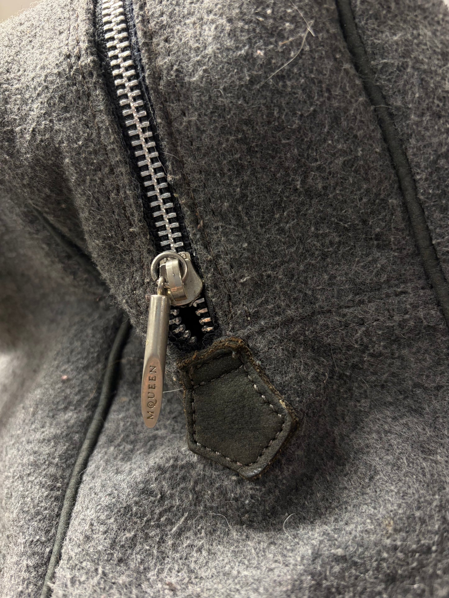 AW1996 Alexander McQueen ‘Life is Pain’ Wool/Leather Strap Backpack