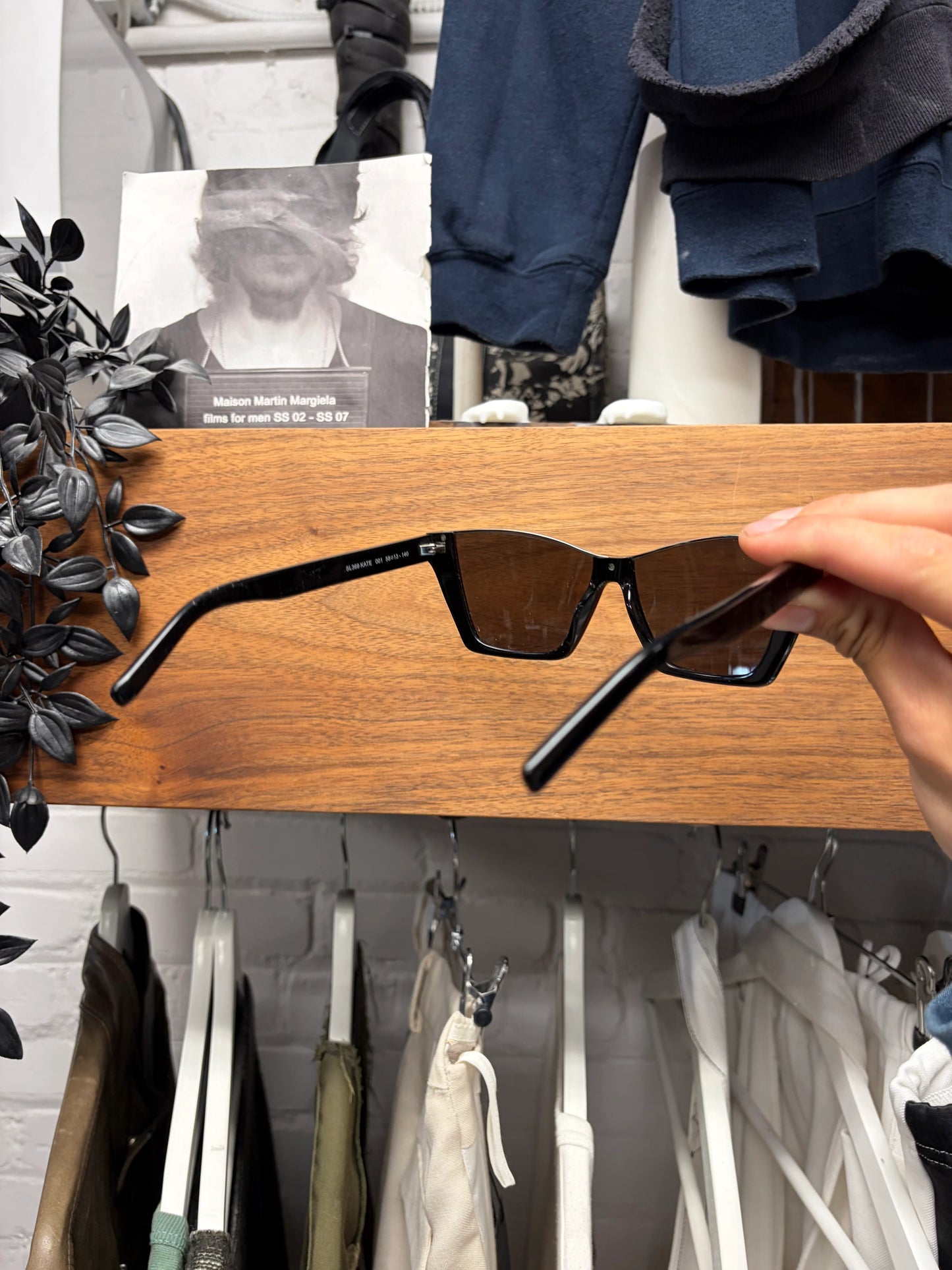 Saint Laurent ‘Half Rim’ Black Cat Eye Sunglasses