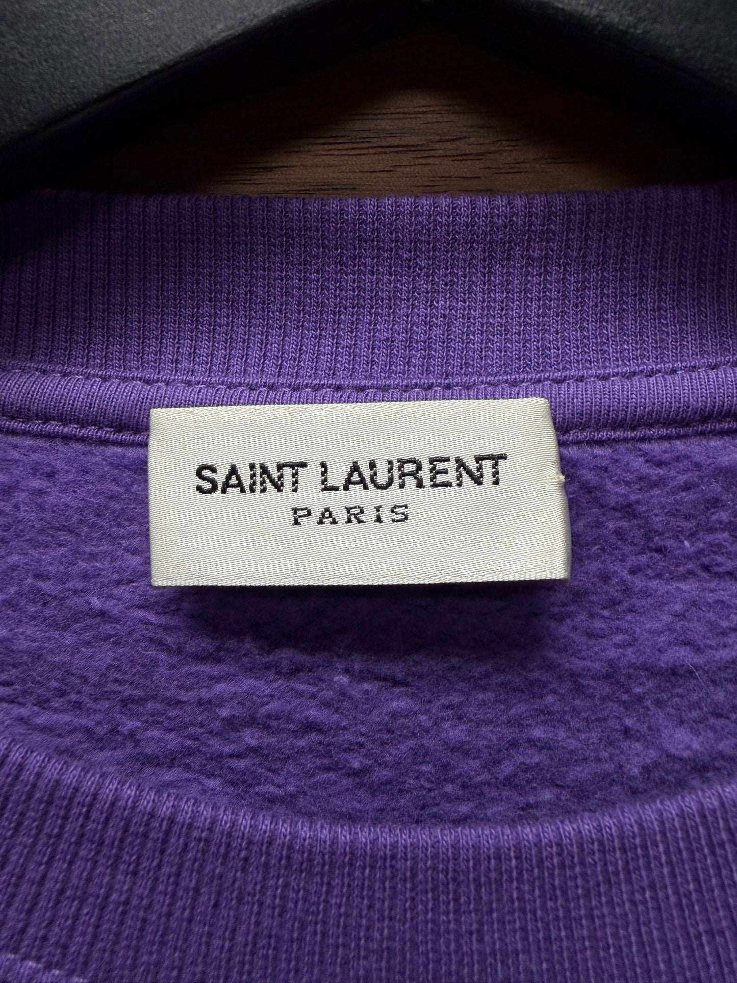 Saint Laurent ‘1985 Pekin Beijing’ Gold Foil Logo Purple Sweatshirt