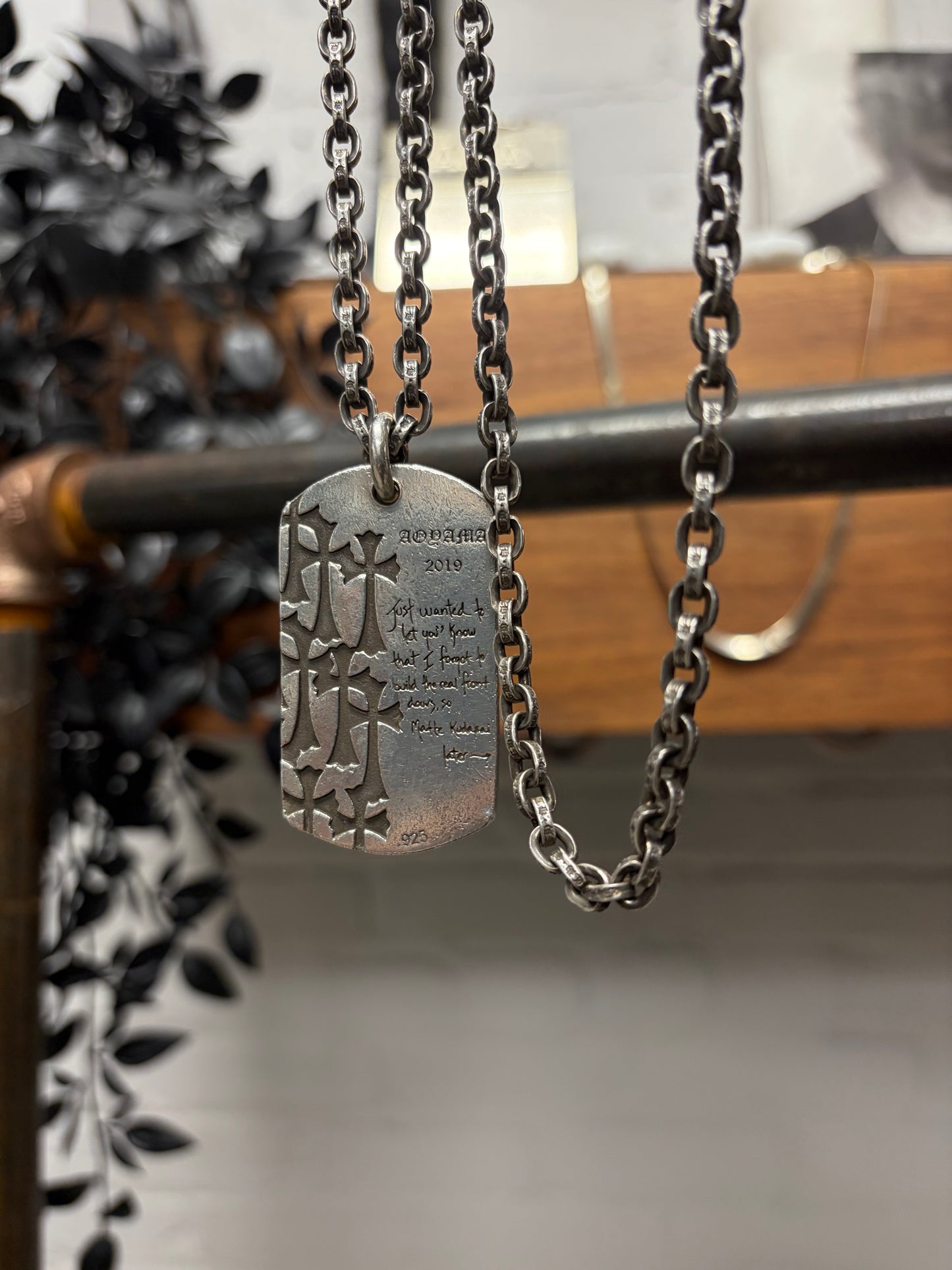 2019 Chrome Hearts Aoyama Store ‘20th  Anniversary’ 925 Silver Dogtag Pendant