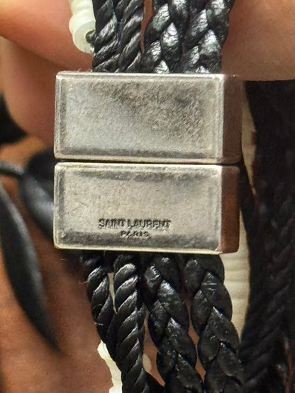 Saint Laurent Stacked Leather/Charm Bracelet