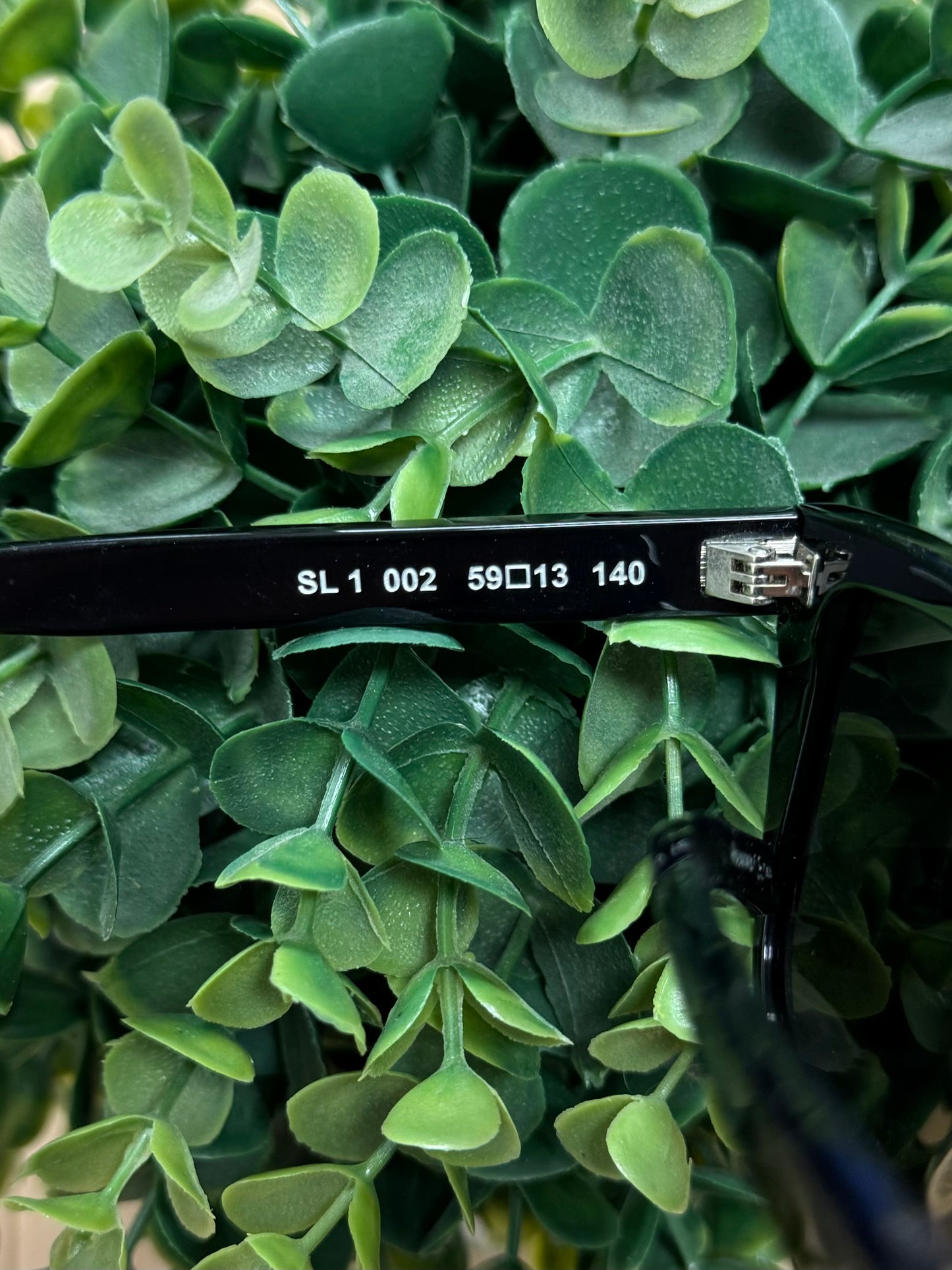 Saint Laurent ‘SL 1 002’ Square Frame Black Sunglasses