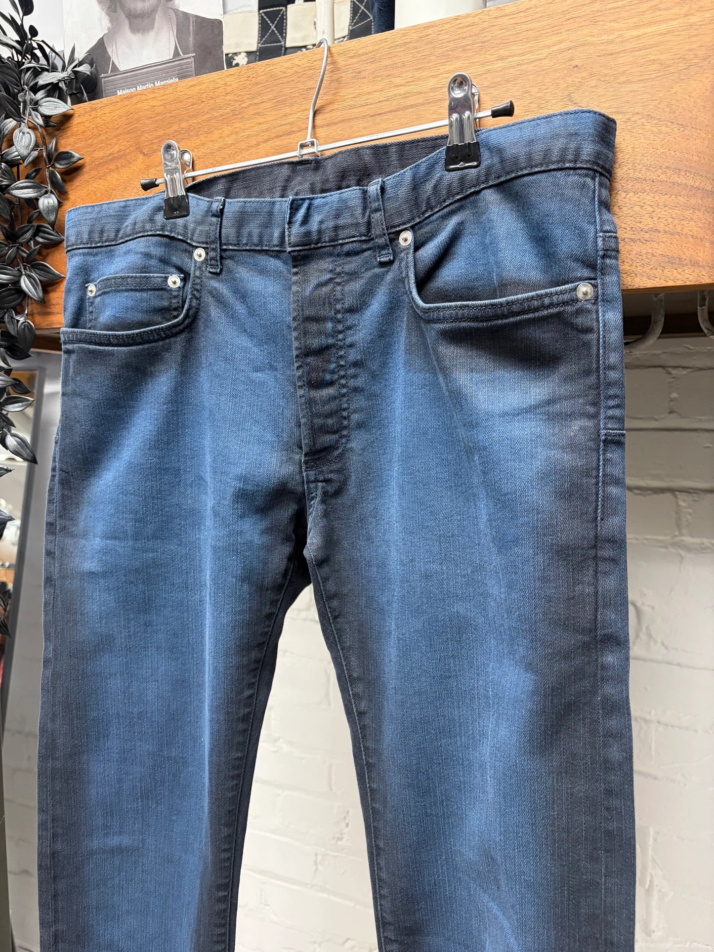 2014 Dior Homme by Kris Van Assche ‘Black n’ Blue’ Washed Skinny Jeans