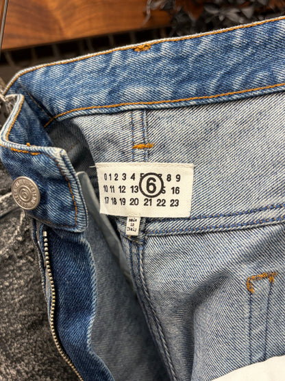 2022 Margiela Paint Cracked Wide Leg Blue Denim