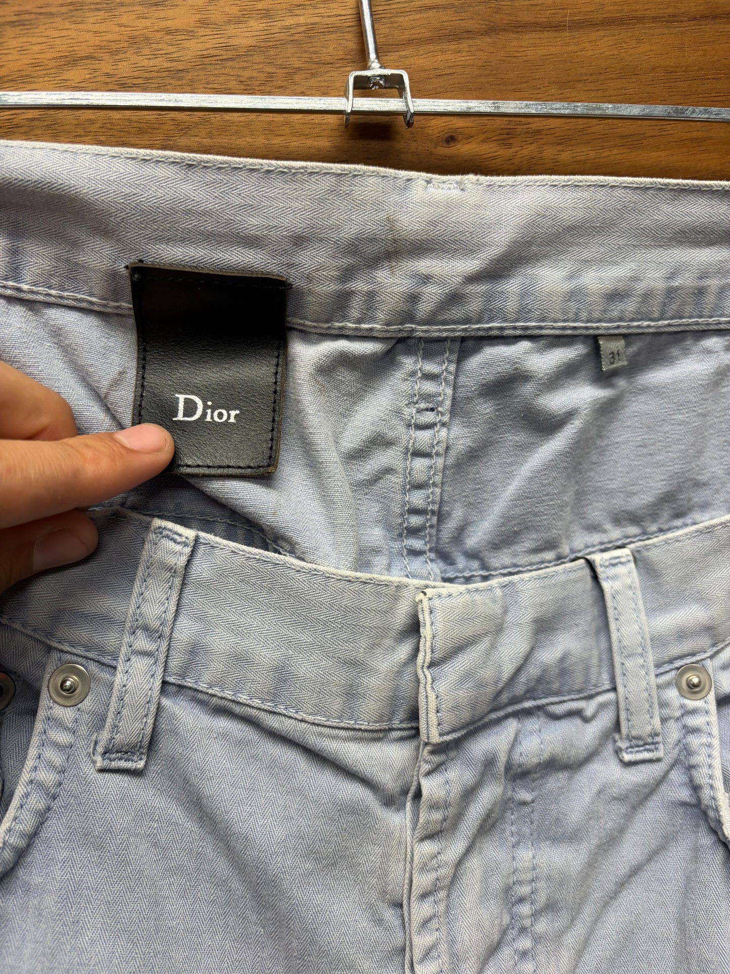 SS2013 Dior Homme ‘Ice Blue’ Overdyed Skinny Jeans