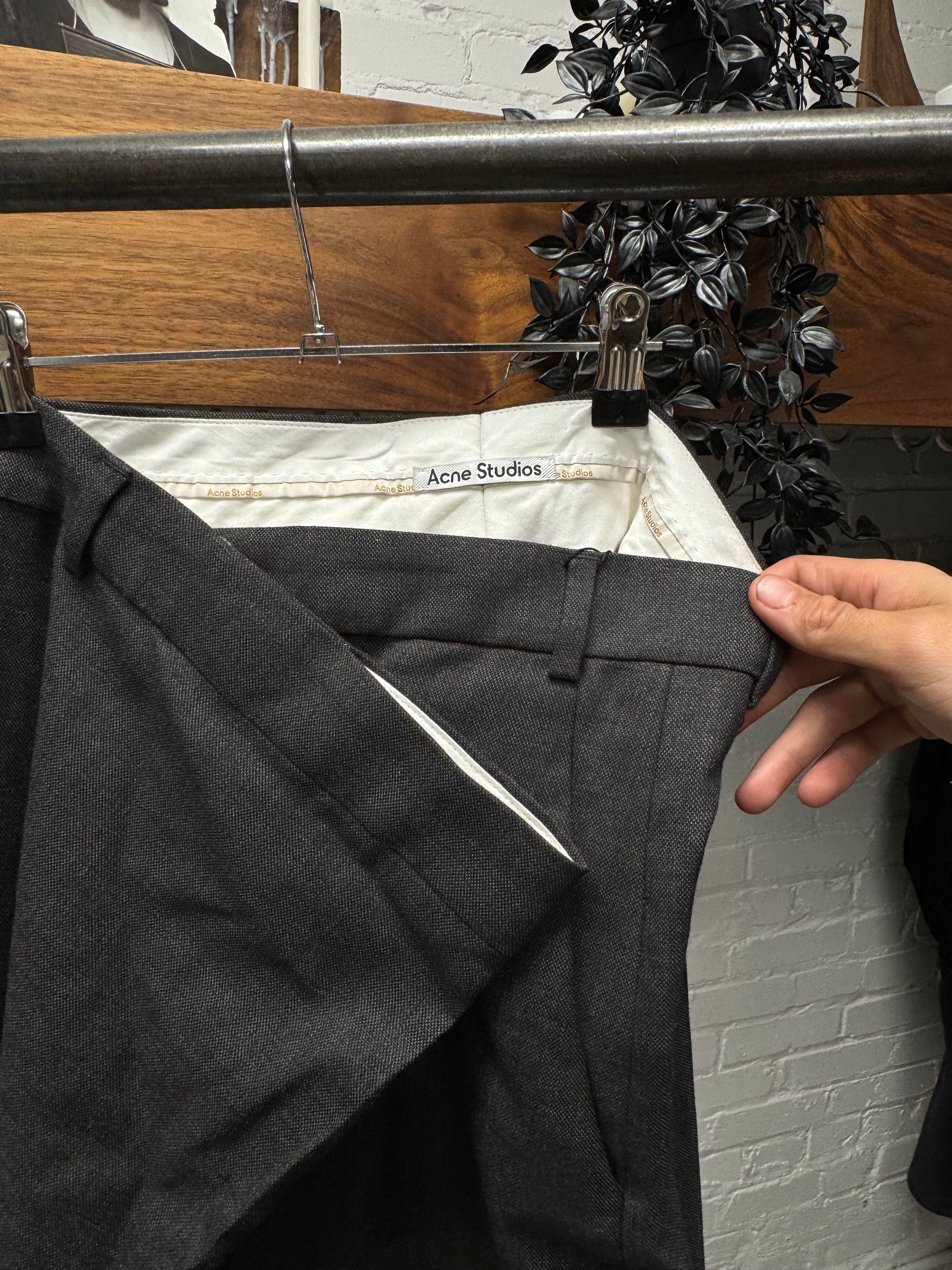 Acne Studios 'Poffee' Asymmetric Waistband Wide Leg Brown