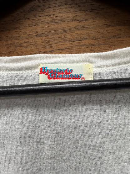 2000s Hysteric Glamour ‘Stoner’ Mushroom Caricature White Graphic T-Shirt