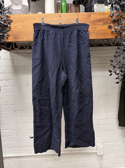 AW2001 Raf Simons ‘Riot Riot Riot’ Navy Blue Capri Wide Leg Pants
