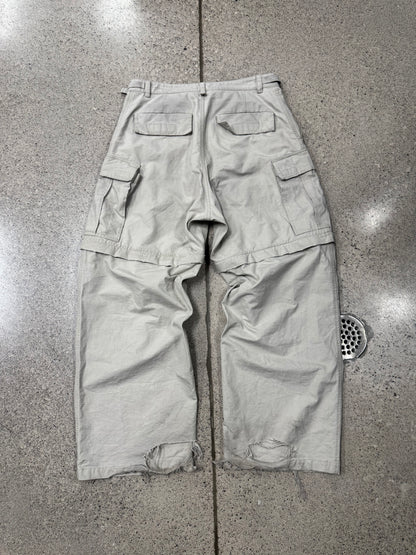 2023 Balenciaga Convertible Distressed Rip-Stop Cargo Pants