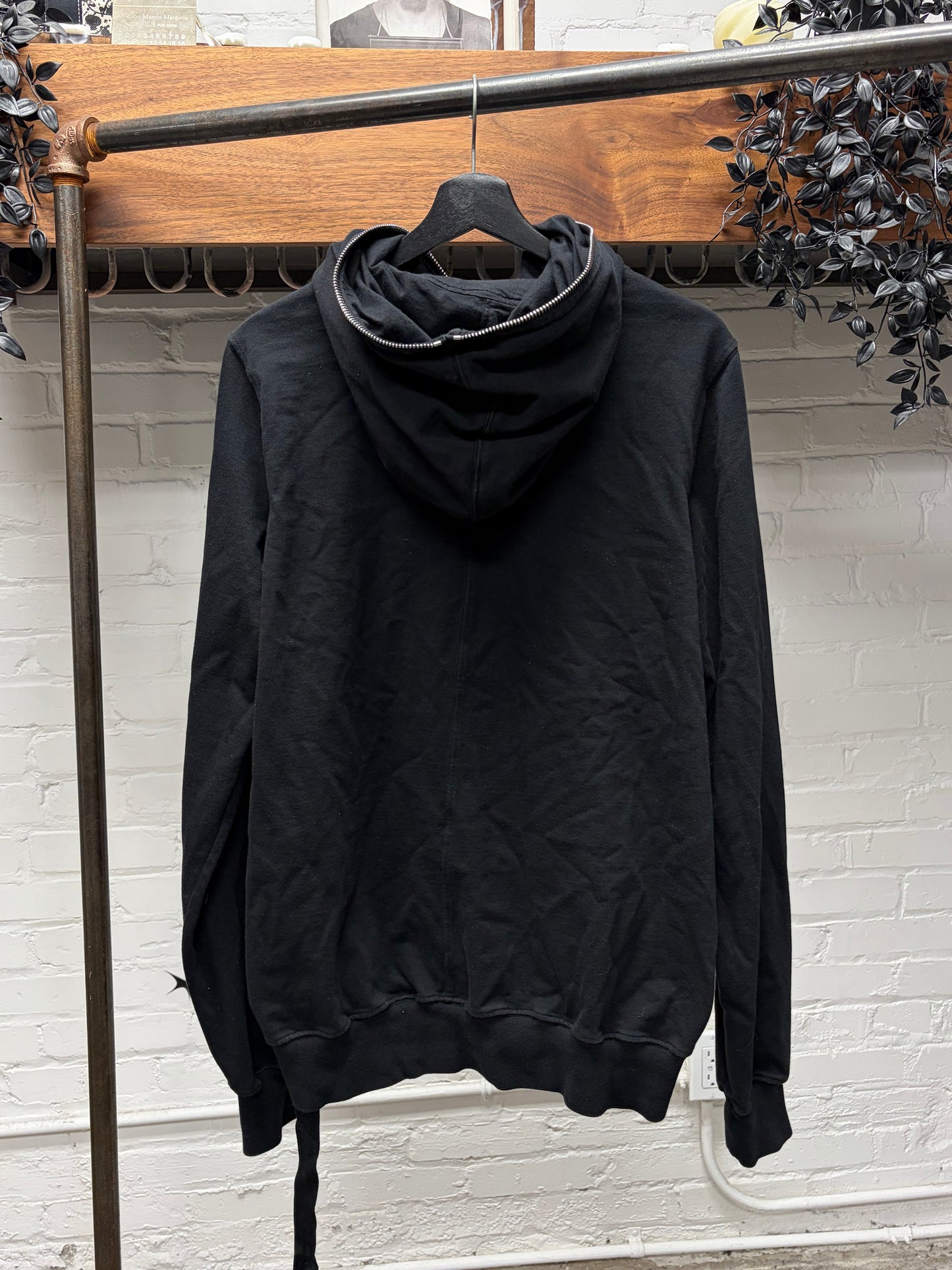 Rick Owens Black ‘Gimp’ Full Zip-Up Hoodie