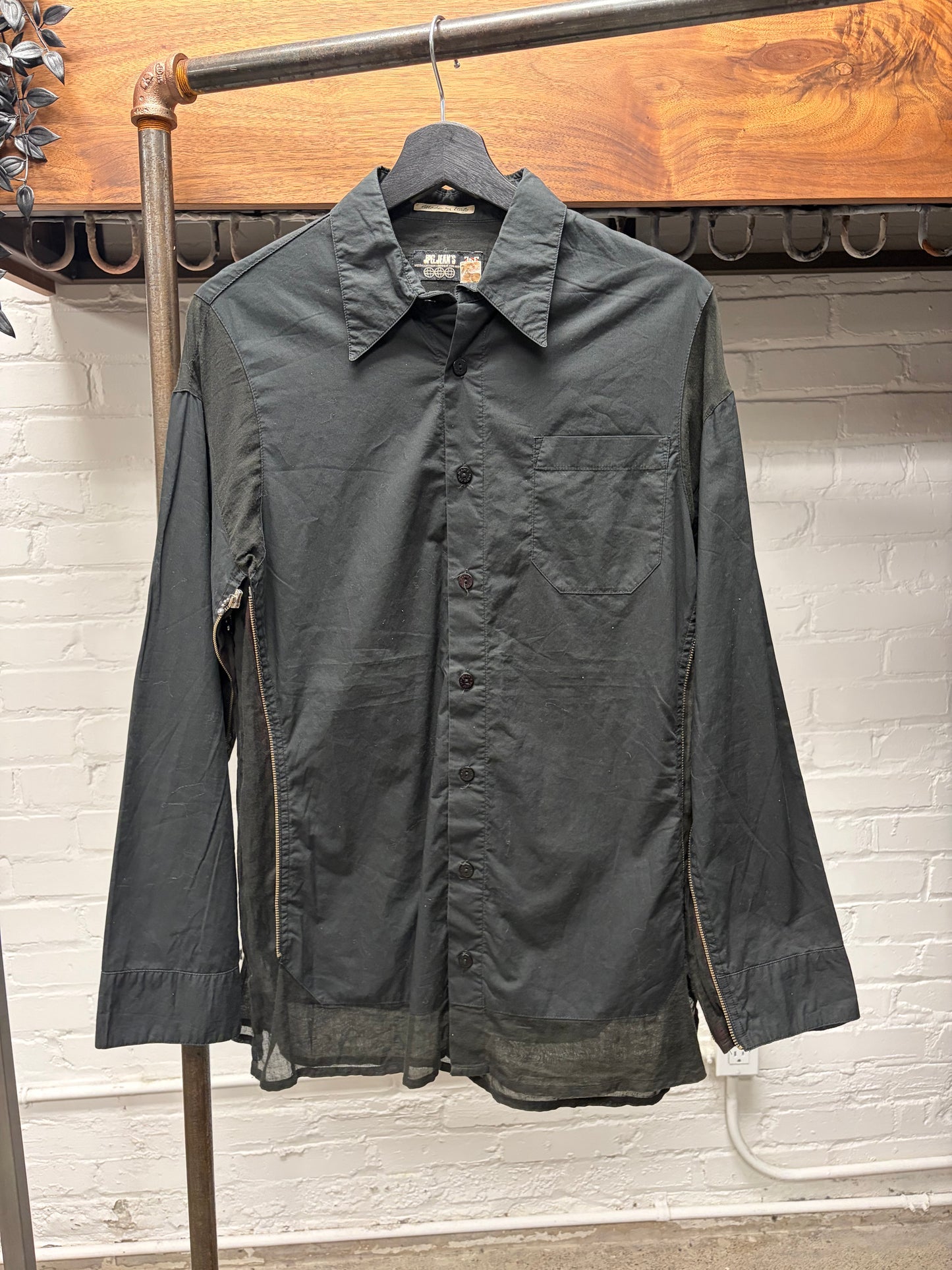 Vintage Jean Paul Gaultier Zipper Accented Button Down Shirt