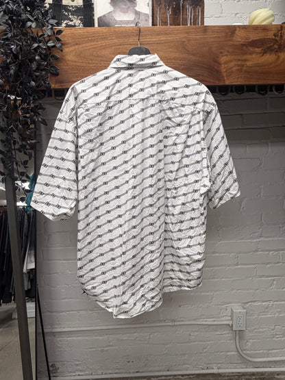 2020 Balenciaga ‘BB Monogram’ Short Sleeve Logo Button Up Shirt