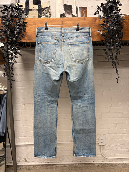 2017 Balenciaga Light Wash Blue Bootcut Denim