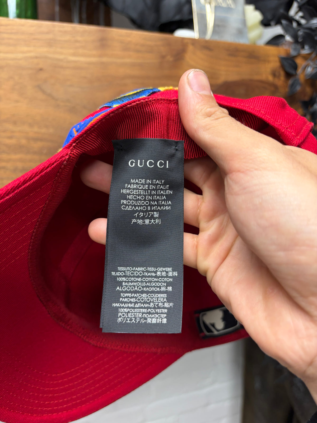 AW2018 Gucci x MLB ‘New York Yankees’ Red Strap-Back Baseball Cap