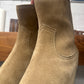 Saint Laurent Brow n Suede ‘Lukas’ Cuban Heel Pointed Toe Boots