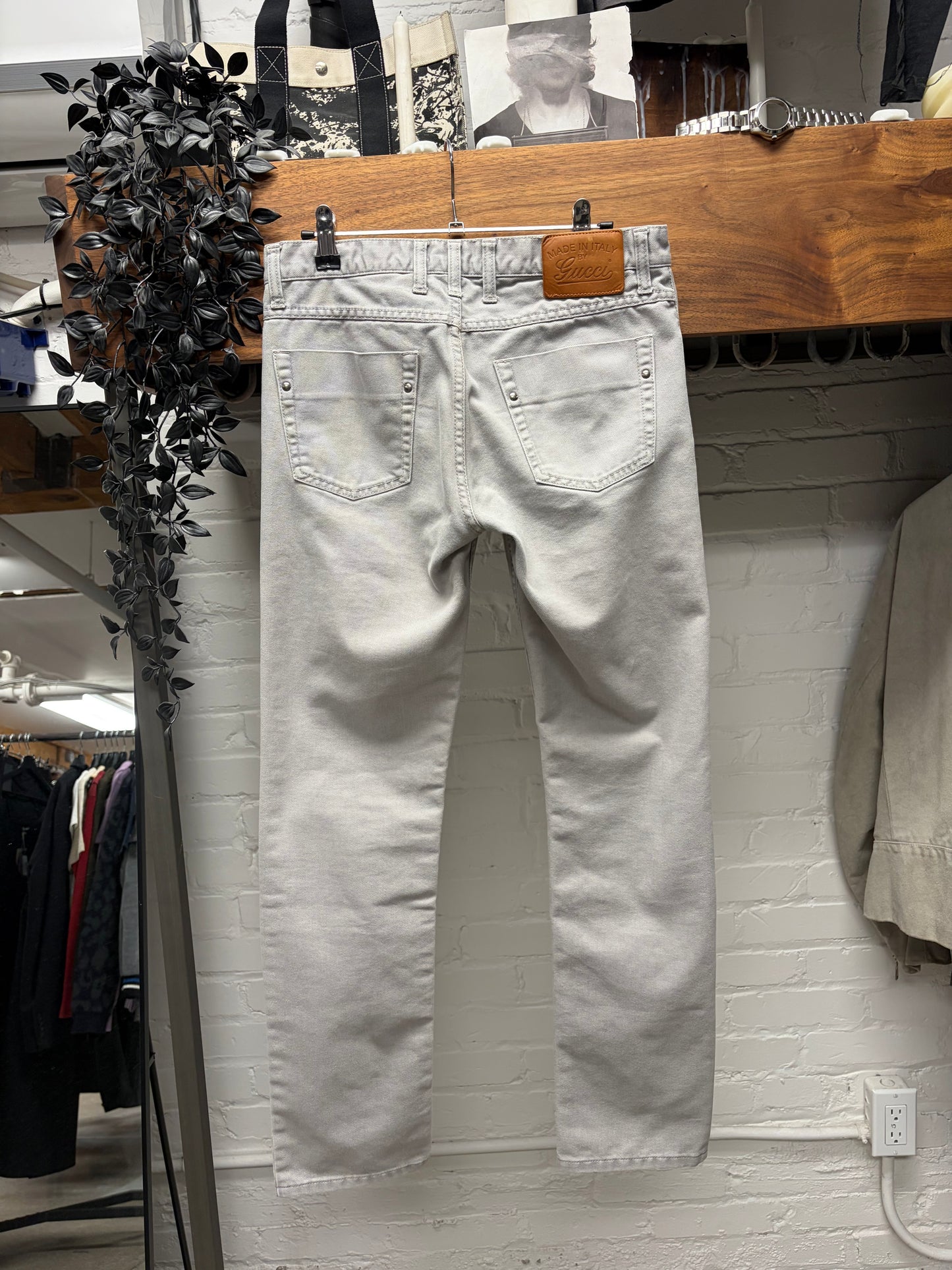 2000s Gucci Washed Grey Skinny Jeans