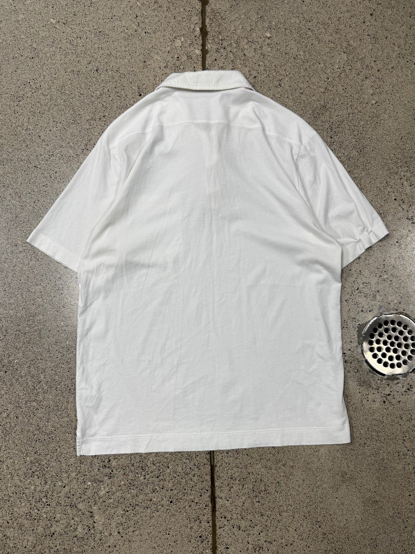 Dries Van Noten White ‘2 Button’ Cotton Collared Polo