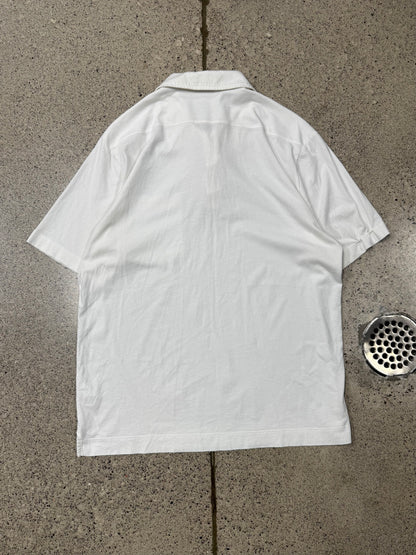 Dries Van Noten White ‘2 Button’ Cotton Collared Polo