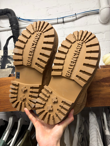 Balenciaga ‘Alaska’ Brown Suede/Shearling  Low Top Booties