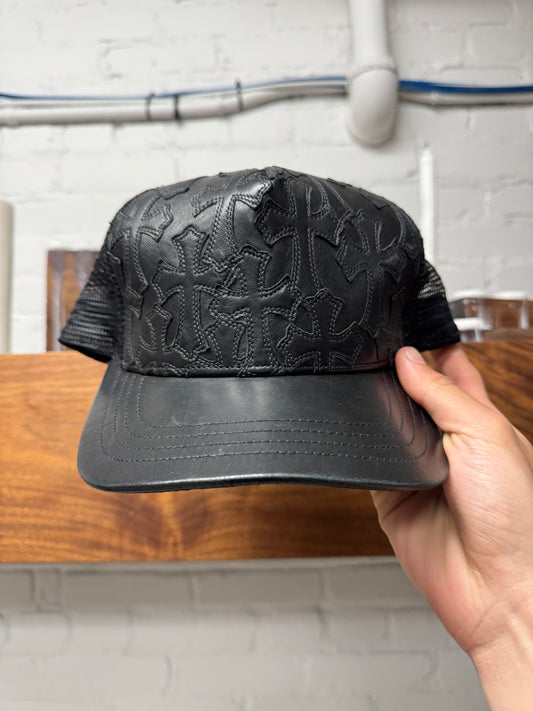 Chrome Hearts ‘Cemetery’ Leather Cross Patch Trucker Hat