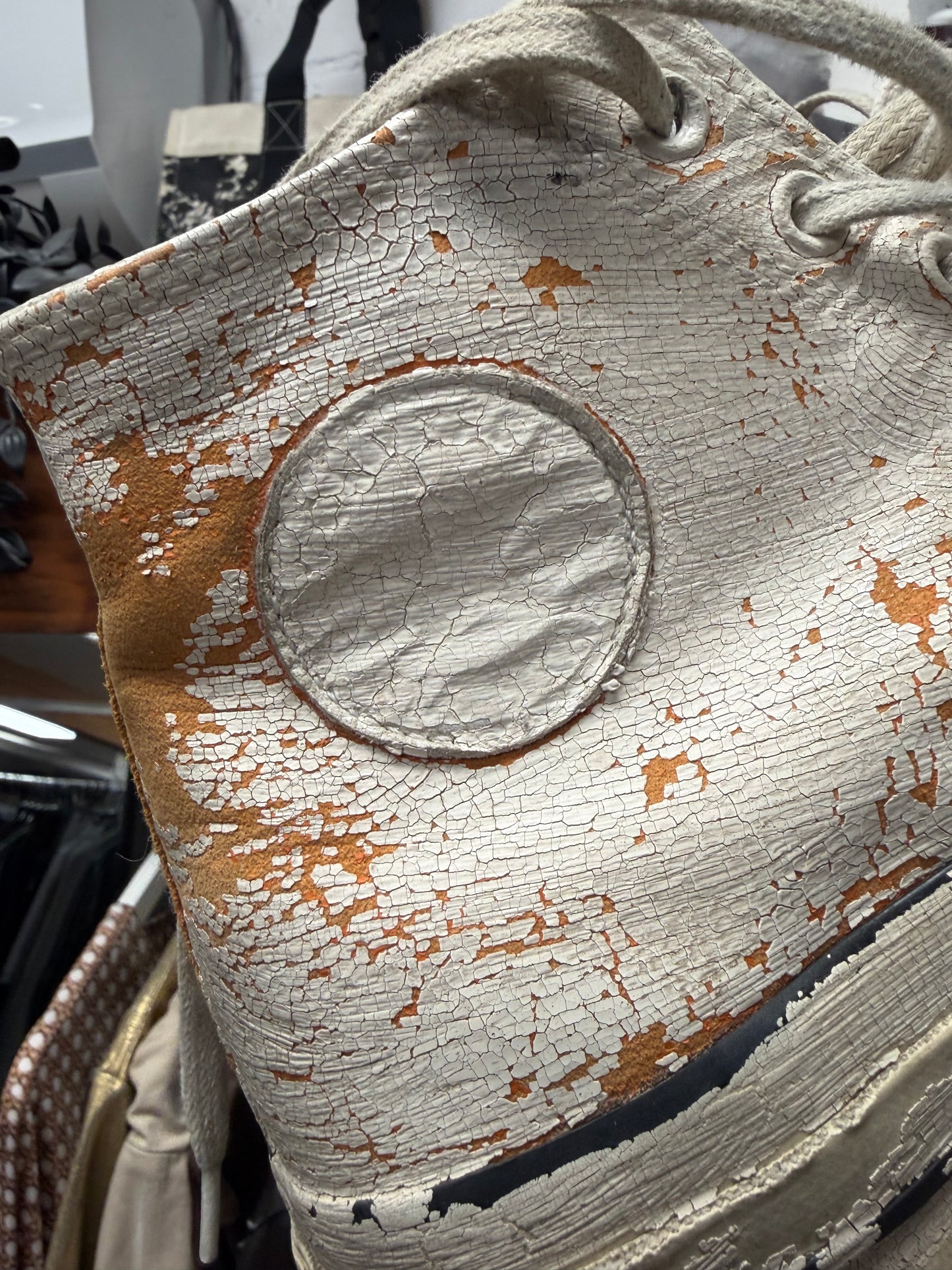 Maison Martin Margiela x Converse ‘Chuck 70’ Painted White/Orange High Top Sneakers