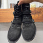 Balmain ‘Double Buckle’ Black Suede Combat Boots